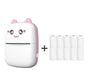 MINI IMPRESORA +6 ROLLOS PAPEL TÉRMICO